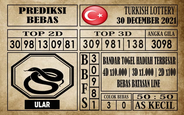 Prediksi Turkish Lottery Hari Ini 30 Desember 2021