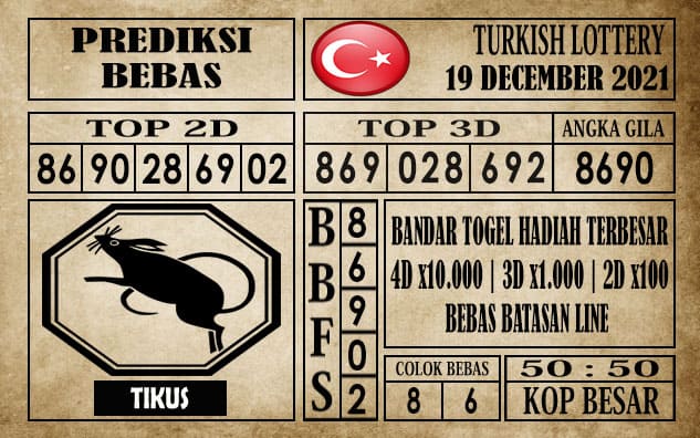 Prediksi Turkish Lottery Hari Ini 19 Desember 2021