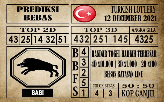 Prediksi Turkish Lottery Hari Ini 12 Desember 2021